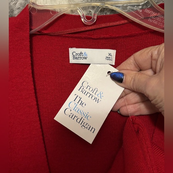 Croft & Barrow Classic Red Cardigan size XL - Picture 5 of 8